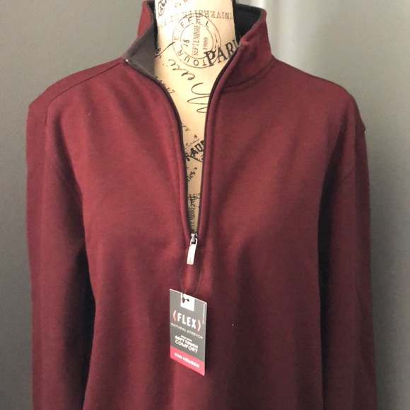 NWT maroon classic fit zip up sweatshirt size M - Picture 7 of 9
